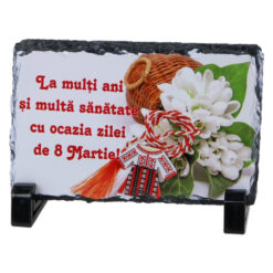 Placa ardezie "La multi ani! 8 Martie", 14x9 CM