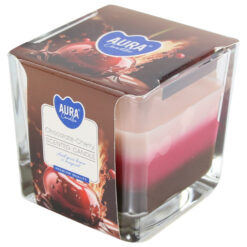 Lumanare parfumata Chocolate Cherry 8x8 CM, Aura, pahar sticla