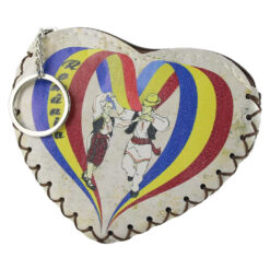 Portmoneu cu breloc 12x10 CM, Romania, Cuplu in port traditional