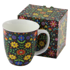 Cana portelan 650 ml, "Merida Black", in cutie decorativa