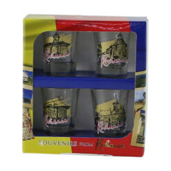 Set 4 pahare din sticla 35 ml, Romania - Manastiri