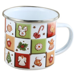 Cana metalica emailata Patratele 300 ml