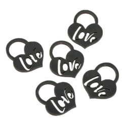 Set 5 decor craft Lacat Love din lemn 3.5 CM