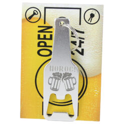 Breloc cu desfacator de sticle "Noroc!" 9 CM, Argintiu