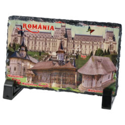 Placa ardezie "Romania" Manastiri din Moldova 14x9 CM