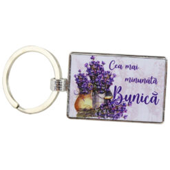 Breloc din metal "Cea mai minunata Bunica" 7 CM, Lavanda