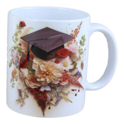 Cana ceramica Absolvire 330 ml, Flori cu toca