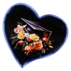 Magnet din ceramica Absolvire, 7 CM, Flori cu toca, Inima