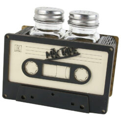 Set solnita si pipernita cu suport lemn Caseta 12x10 CM, Mix Tape