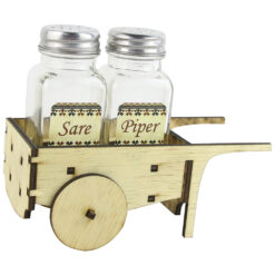 Set solnita si pipernita cu suport lemn Roaba "Sare/Piper" 15x12 CM