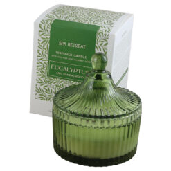 Lumanare parfumata in sticla cu capac, Spa Retreat 150 gr, Eucalyptus/Amber