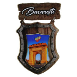 Magnet frigider din lemn "Bucuresti" 5.5x9 CM, Scut