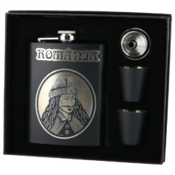 Set cadou "Romania" Plosca cu palnie si 2 pahare, Vlad Tepes