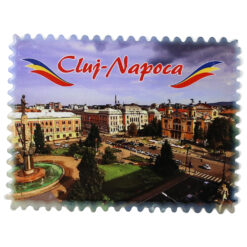 Magnet decorativ din ceramica "Romania", 8x6 CM, Cluj-Napoca