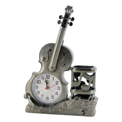 Ceas de masa cu suport creioane, din plastic, Vioara 15x22 CM