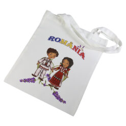 Sacosa textil "Romania", Copii cu lavanda 29x35 CM