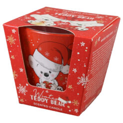 Lumanare de Craciun parfumata in pahar 115 gr, Winter Teddy Bear