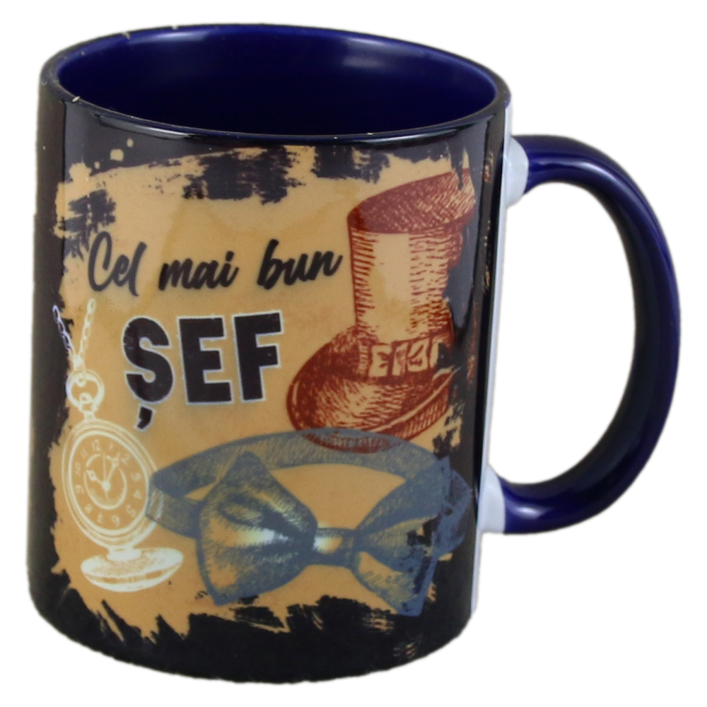 Cana ceramica "Cel mai bun Sef", 330 ml, Albastru
