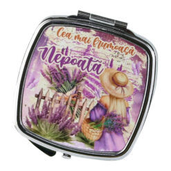 Oglinda de buzunar "Cea mai frumoasa Nepoata", Lavanda