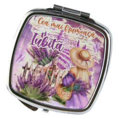 Oglinda de buzunar "Cea mai frumoasa Iubita", Lavanda