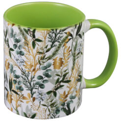 Cana ceramica 330 ml, cu frunze si bobite