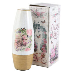 Vaza din ceramica Roses 7x20 CM, in cutie decorativa, M.281
