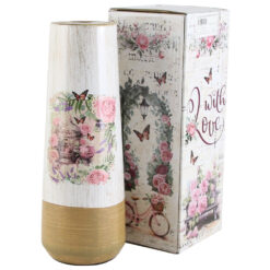 Vaza din ceramica Roses 11x29 CM, in cutie decorativa, M.302