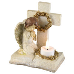 Figurina Ingeras cu candela 13x15 CM, Auriu