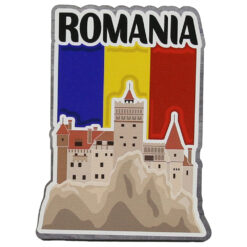 Magnet frigider din lemn, 6x8.5 CM, Romania, Castelul Bran