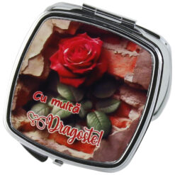 Oglinda de buzunar "Cu multe dragoste", trandafir 7 CM