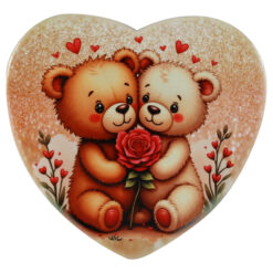 Magnet din ceramica Ursuleti, 8 CM, inima