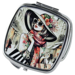 Oglinda de buzunar Femeie cu palarie, 7 CM