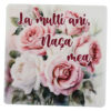 Magnet din ceramica "La multi ani, Nasa mea!", 7.5x7.5 CM, trandafiri