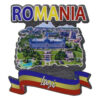 Magnet frigider din lemn "Romania" 7.5x8 CM, Iasi, tricolor