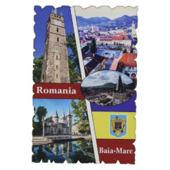 Magnet frigider din lemn "Romania" 6x9 CM, Baia-Mare, colaj