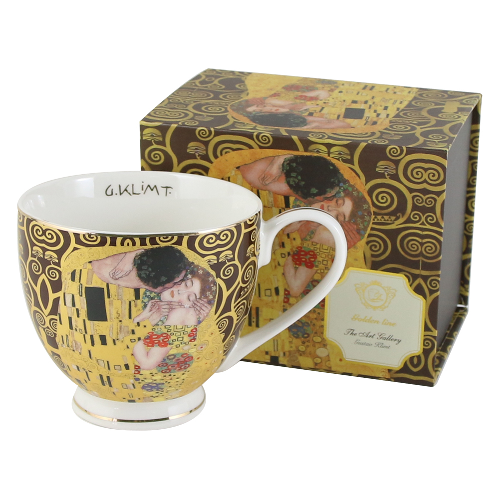Cana portelan "The Kiss" de Gustav Klimt, in cutie decorativa