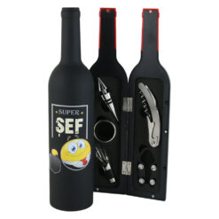 Set 5 accesorii de vin "Super Sef", in forma de sticla, 7x32 CM