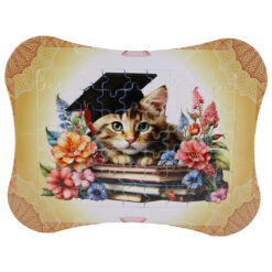 Puzzle in rama cu suport 24x19 CM, Pisica cu toca