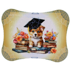 Puzzle in rama cu suport 24x19 CM, Caine cu toca