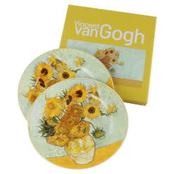 Set 2 farfurii desert 19 CM "Sunflowers", de V. van Gogh, in cutie decorativa