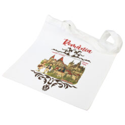 Sacosa textil cu fermoar "Romania", 36x38 CM, Castele