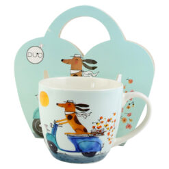 Cana portelan 460 ml "Dogs World, On Scooter", in ambalaj decorativ