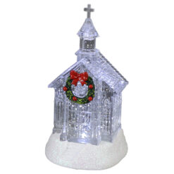 Ornament Craciun cu led, 7.5x14.5 CM, Biserica