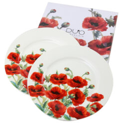 Set 2 farfurii desert 19 CM, din portelan "Classic Poppies", in cutie decorativa