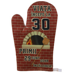 Manusa de bucatarie "Viata incepe la 30", din textil, 27 CM