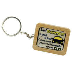 Breloc din bambus "Sunt Taximetrist...", 4x5 CM