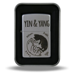 Bricheta metalica "Yin-Yang", pisici, 3x5 CM