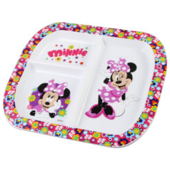 Farfurie compartimentata din plastic, Minnie Mouse, 22x19 CM