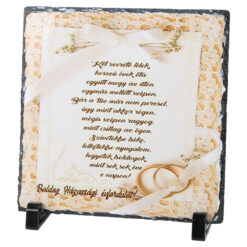 Placa ardezie "Boldog Hazassagi Evfordulot!" 19x19 CM
