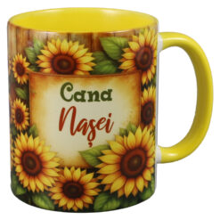Cana ceramica "Cana Nasei", 330 ml, Floarea Soarelui